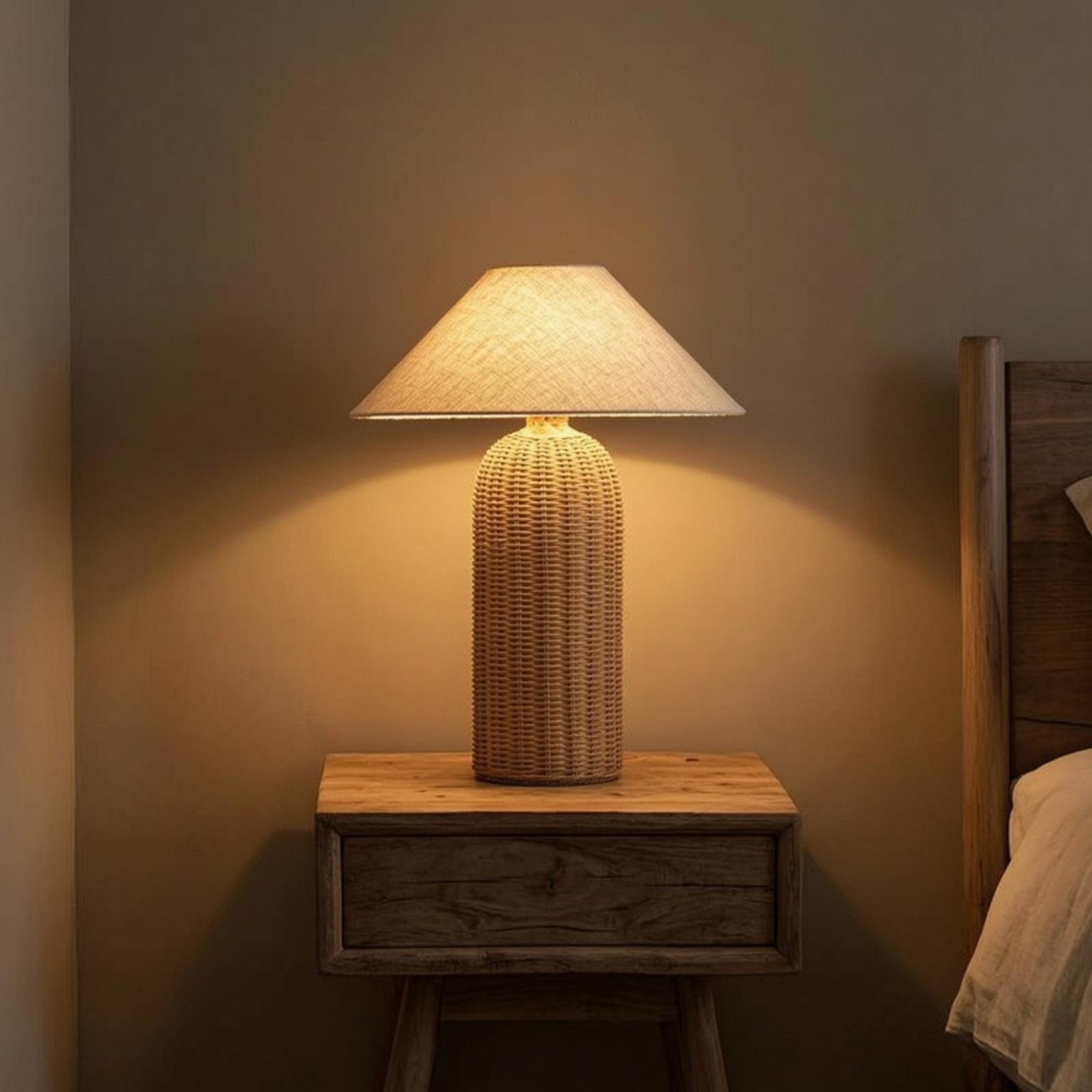 Desk Lamp - Настольная лампа с основанием из ротанга